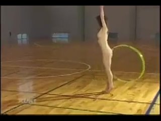 gymnast girl with green hoop / gymnast with a green hoop